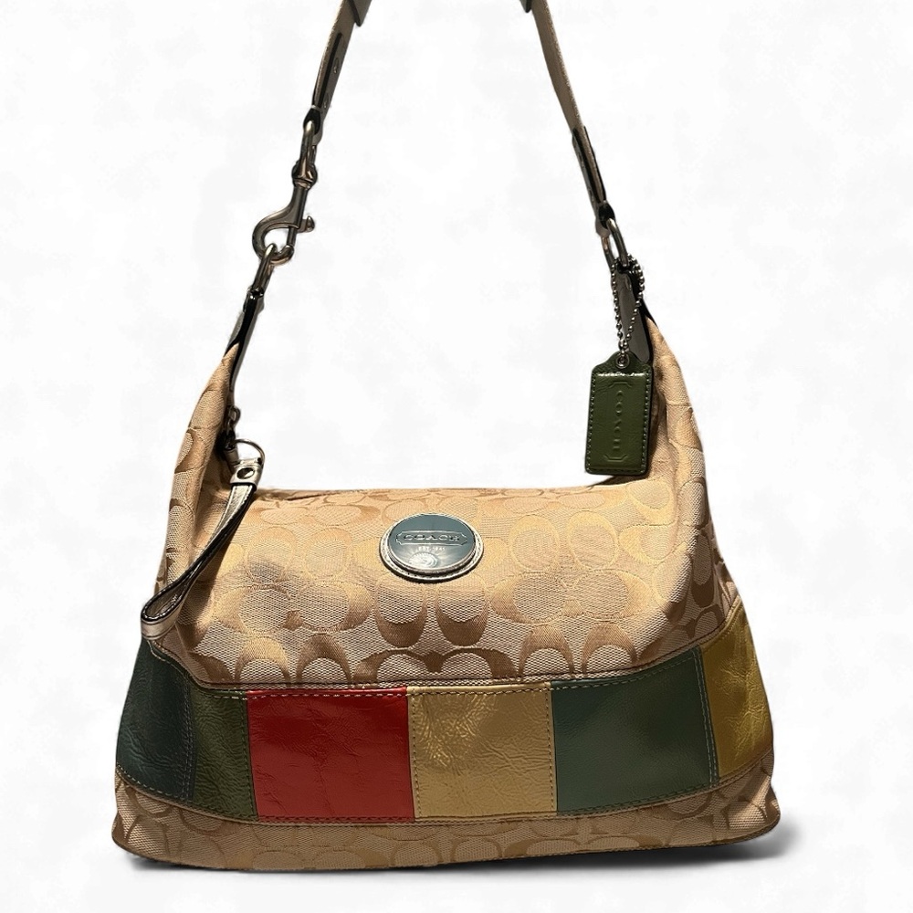 Coach Signature Stripe Baguette Y2K Hobo shoulder Bag